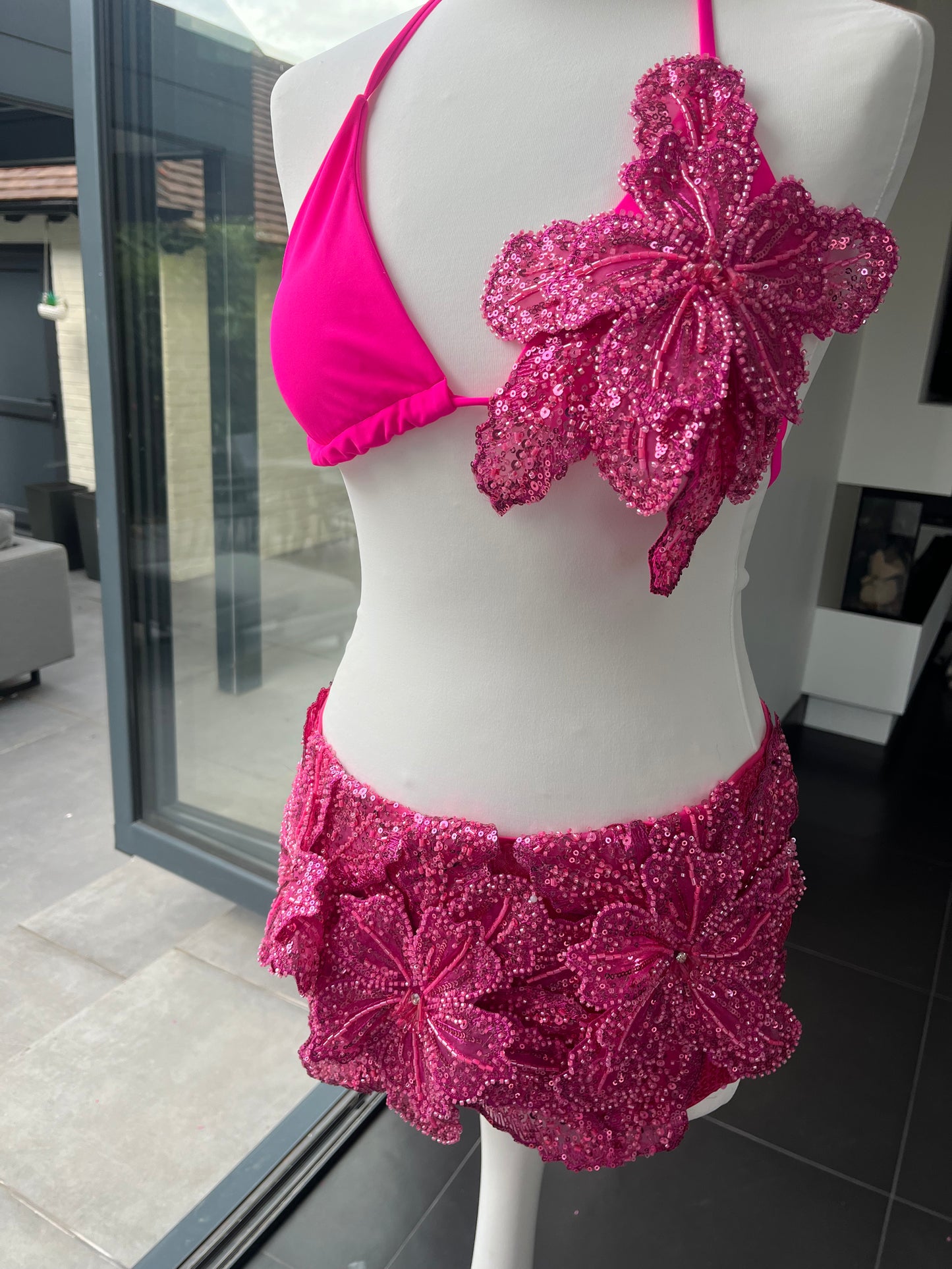 Hot Pink Gracie sequin shorts
