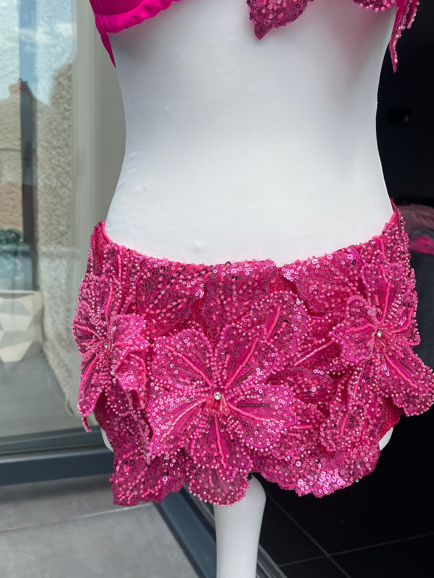 Hot Pink Gracie sequin shorts