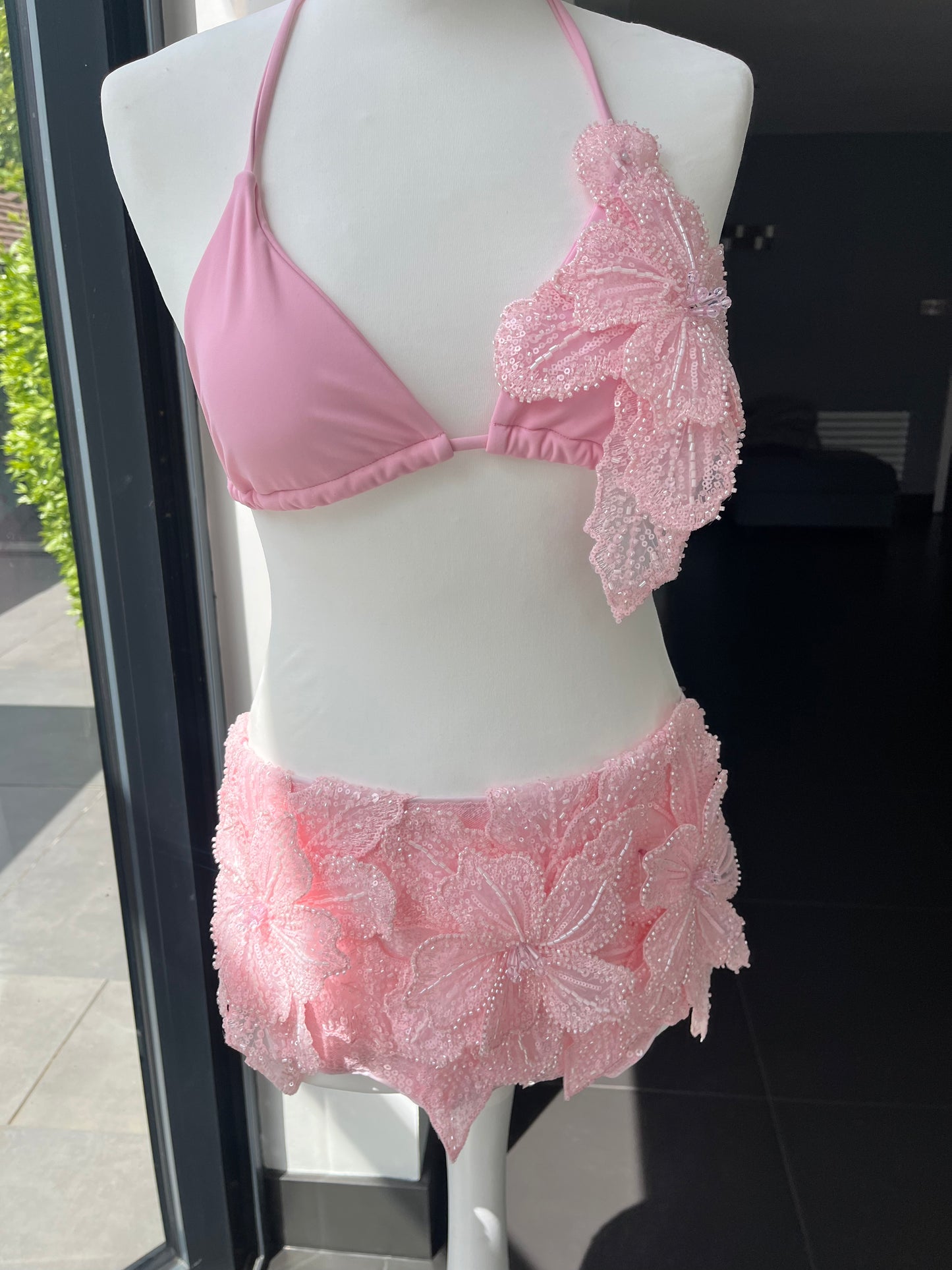 Pink Gracie sequin shorts