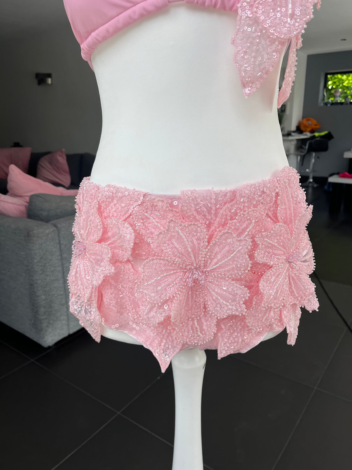 Pink Gracie sequin shorts