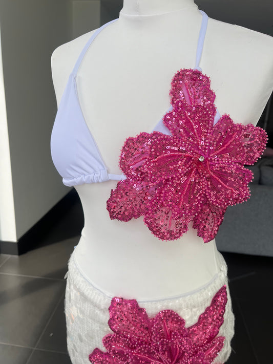 White/hot pink Gracie bikini