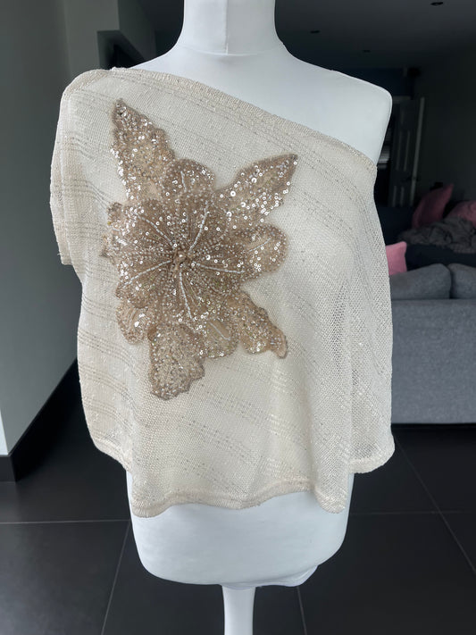 Beige Gracie poncho cover up