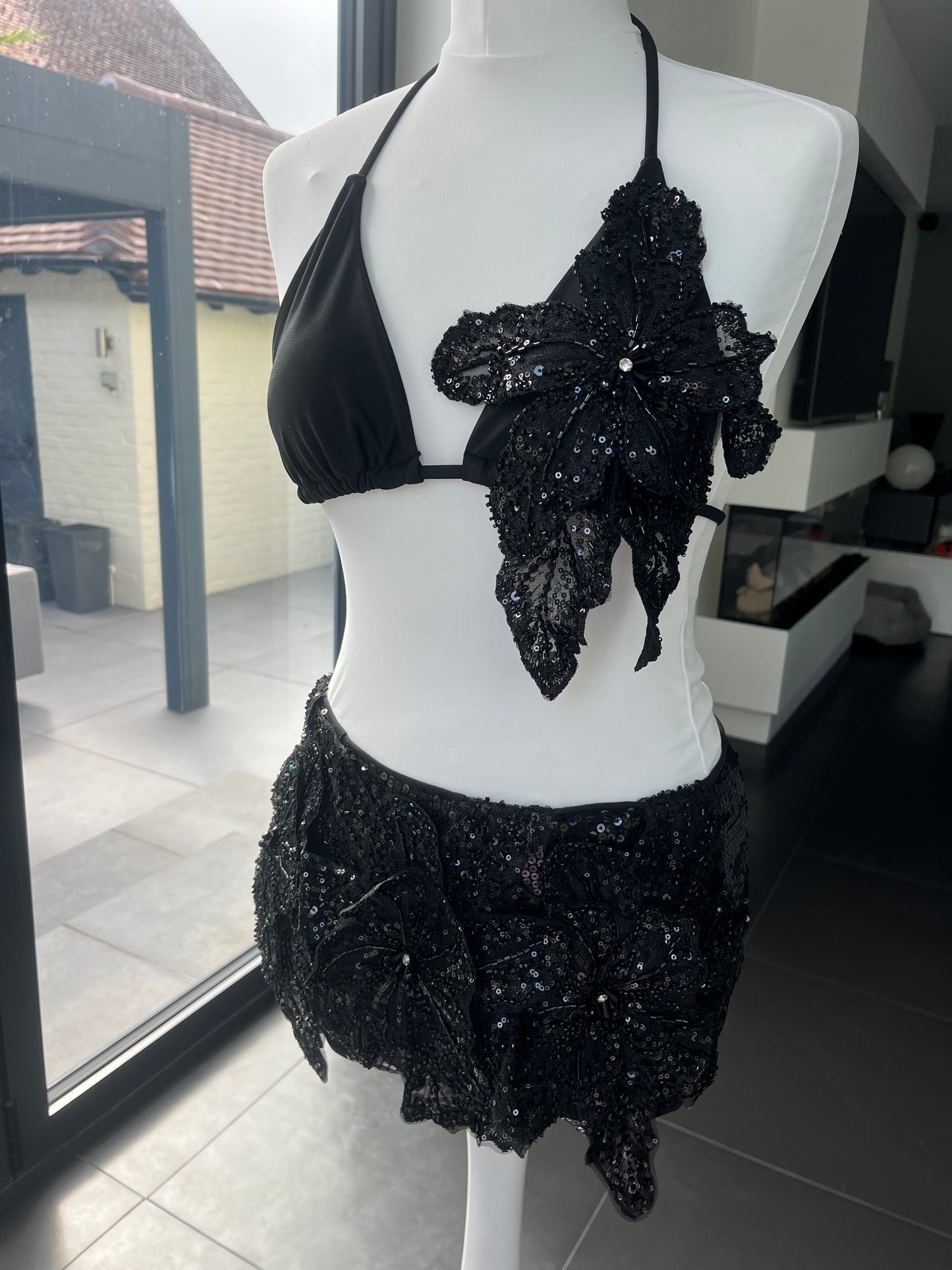 Black Gracie sequin shorts
