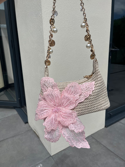 Beige pink Gracie shoulder bag