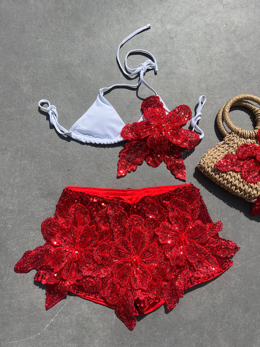 White / red Gracie bikini