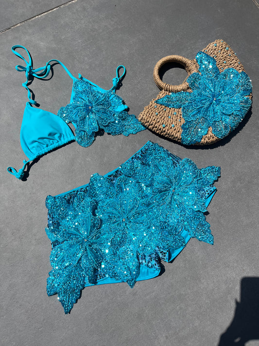 blue Gracie sequin shorts
