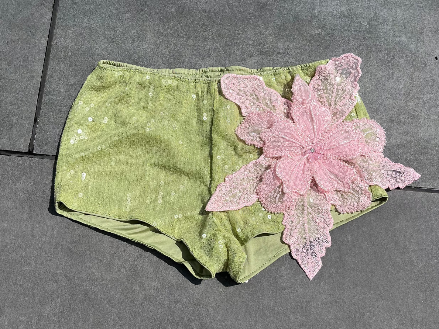 Matcha Pink Gracie sequin shorts ONLY