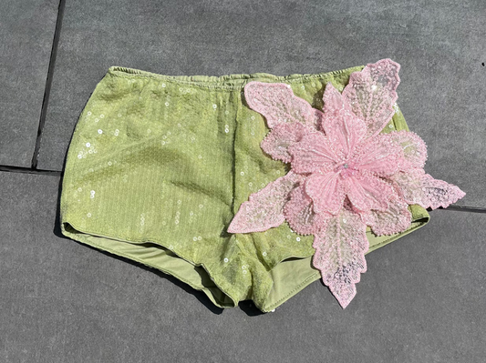 Matcha Pink Gracie sequin shorts ONLY