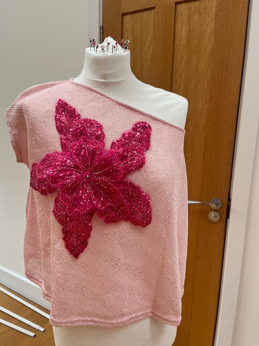 Hot pink/ Pink Gracie poncho cover up