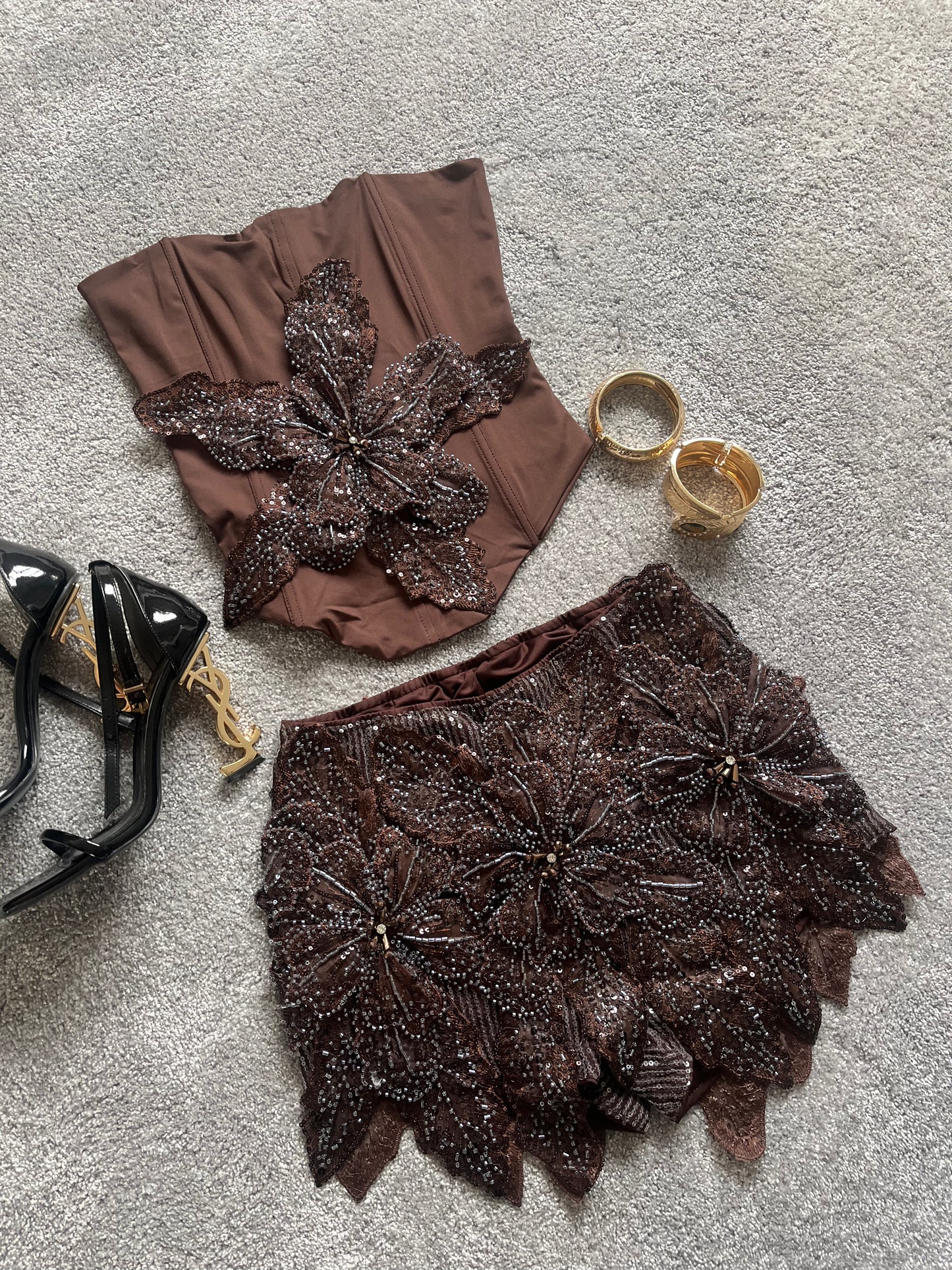 Brown gracie corset top