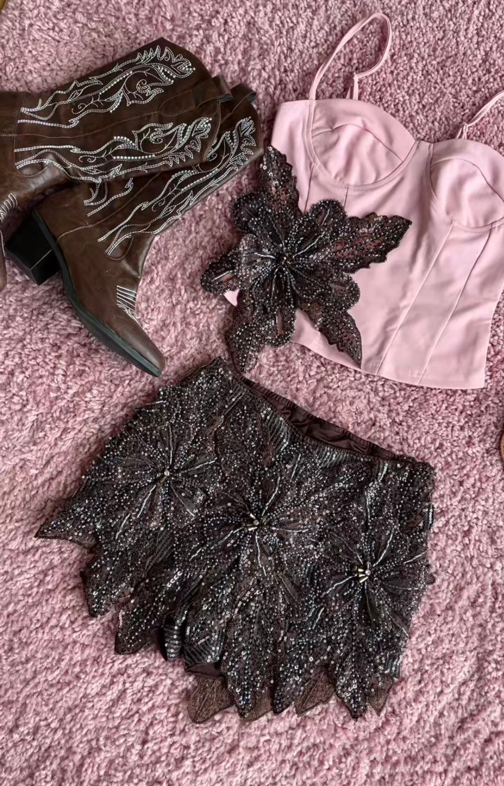 Pink Brown gracie corset top
