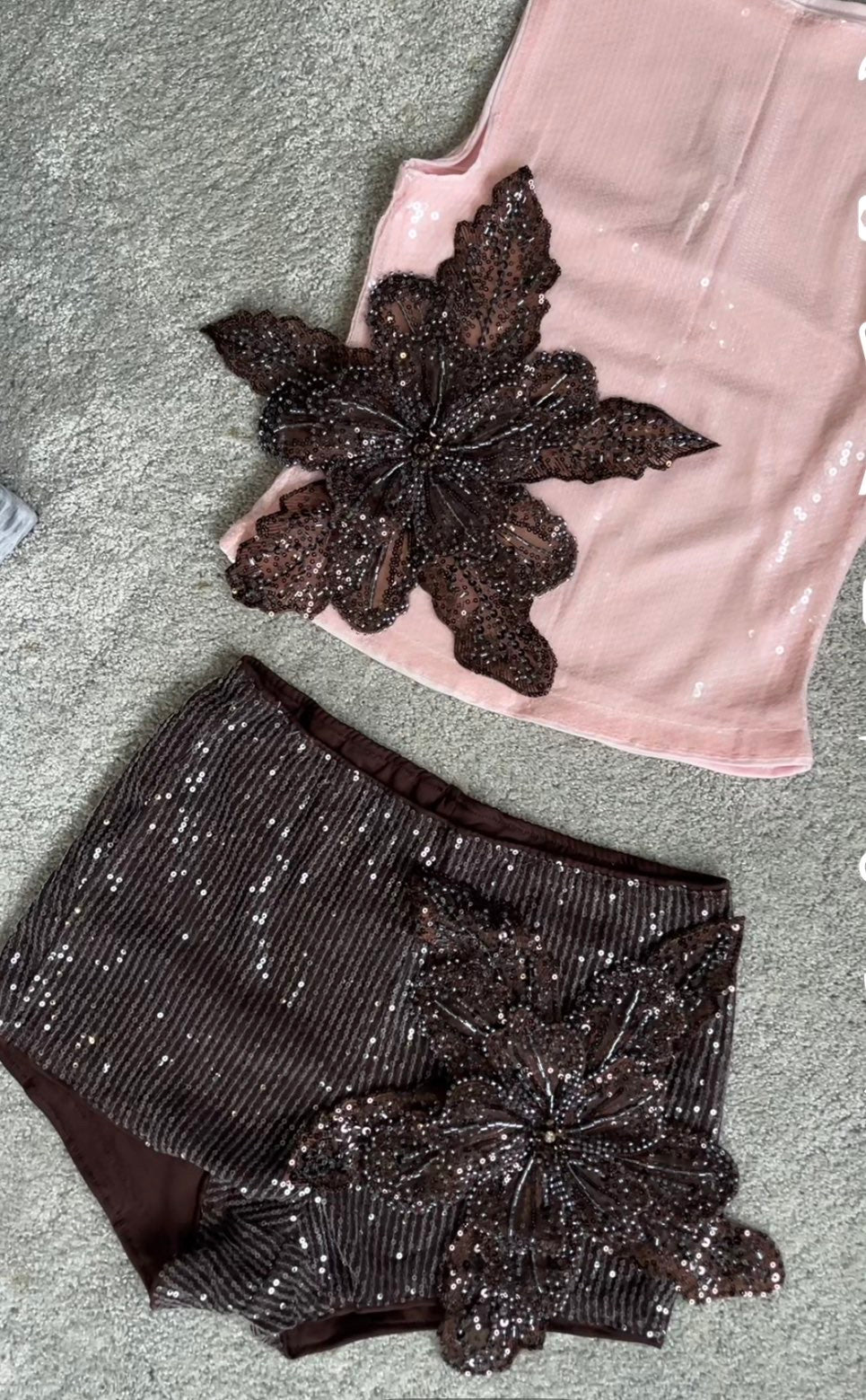 Brown solo Gracie sequin shorts