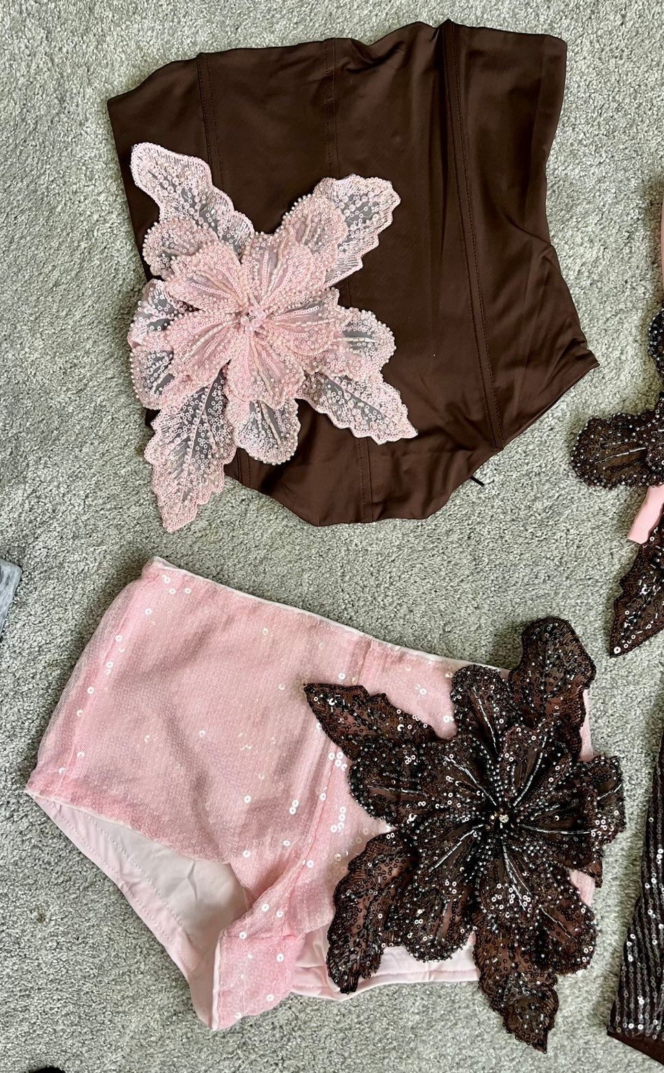 Brown/pink gracie corset top