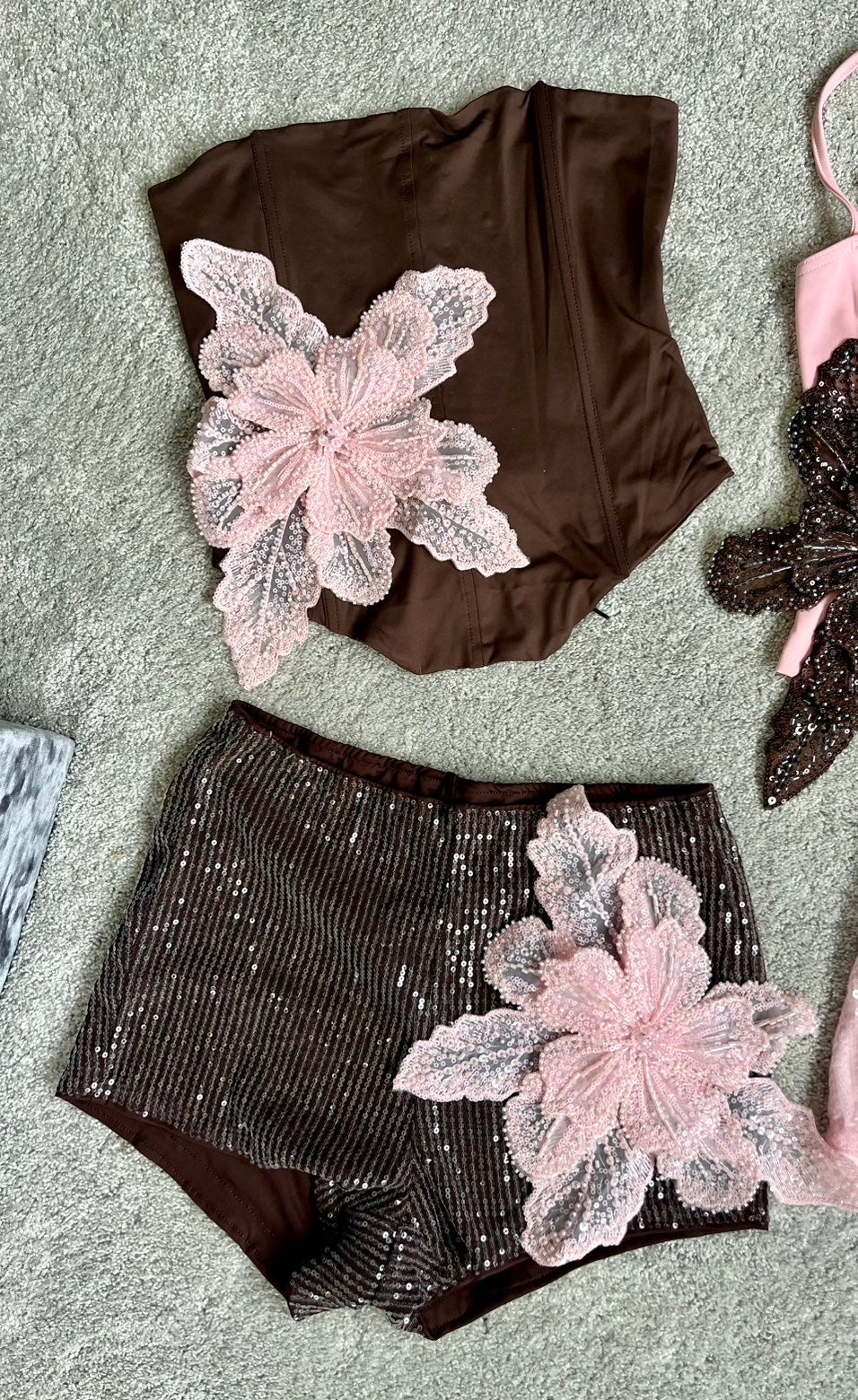 Brown/pink gracie corset top