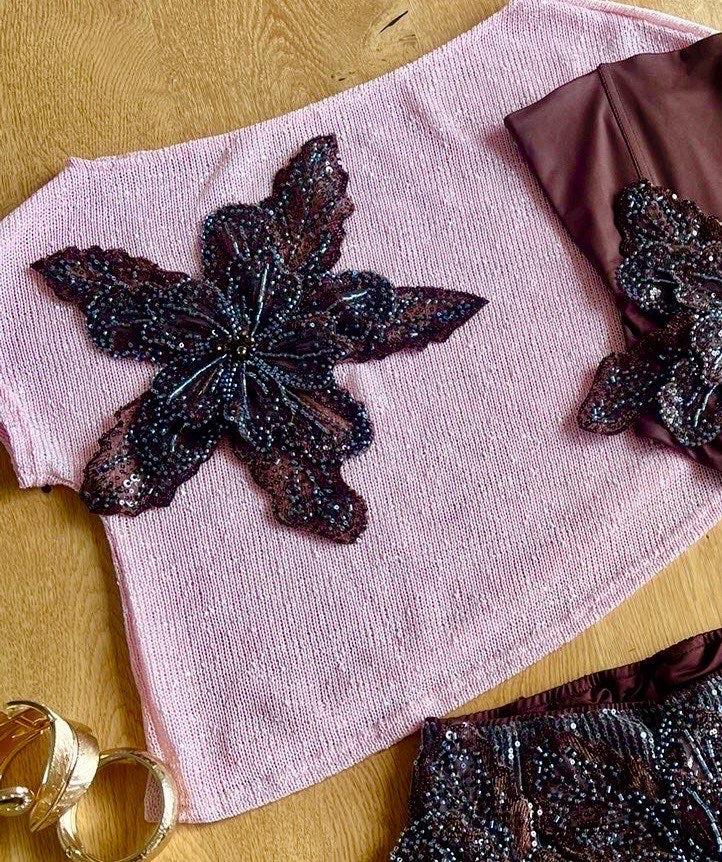 Pink brown Gracie poncho / cover up