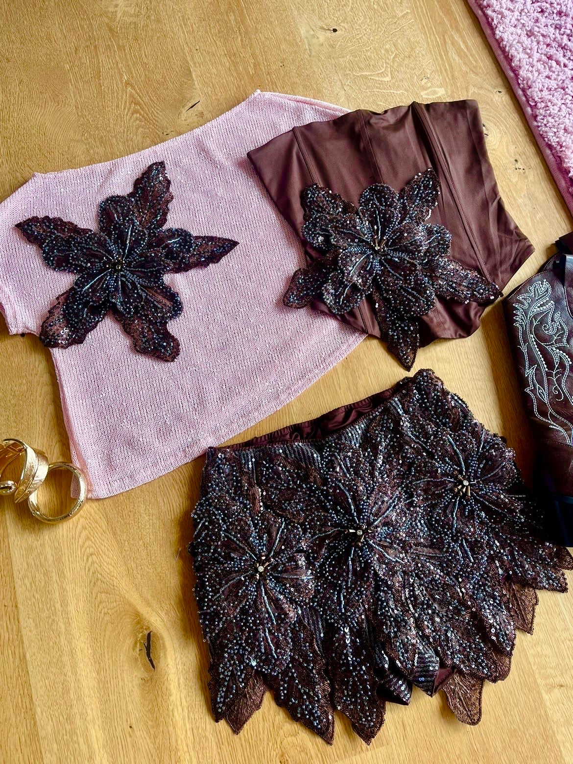 Pink brown Gracie poncho / cover up