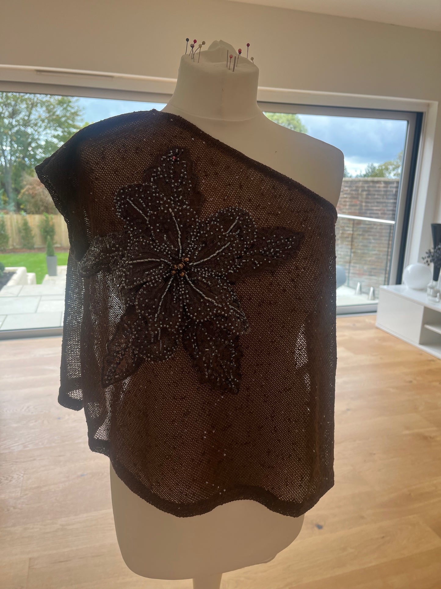 Brown gracie poncho/cover up