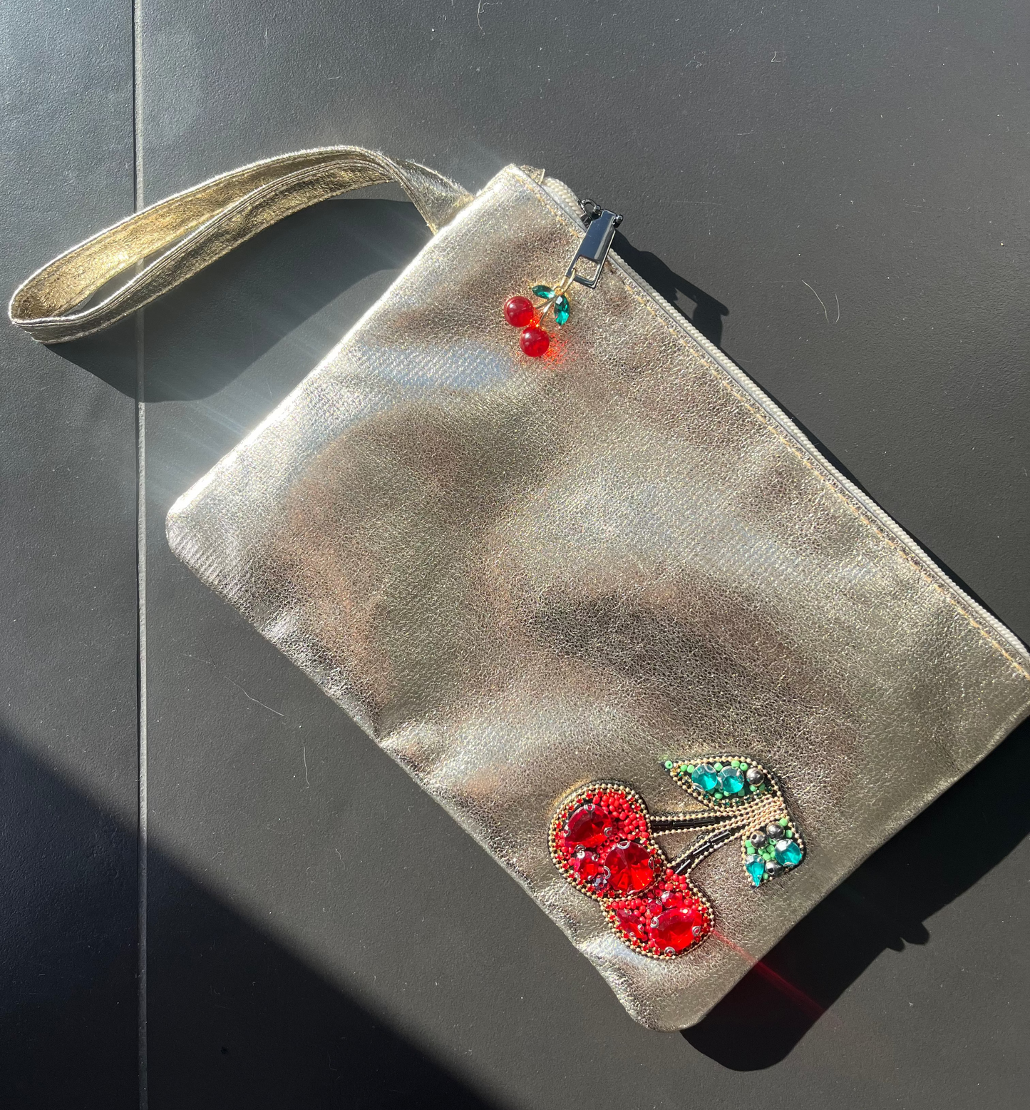 Gold Gem cherry clutch / pouch bag
