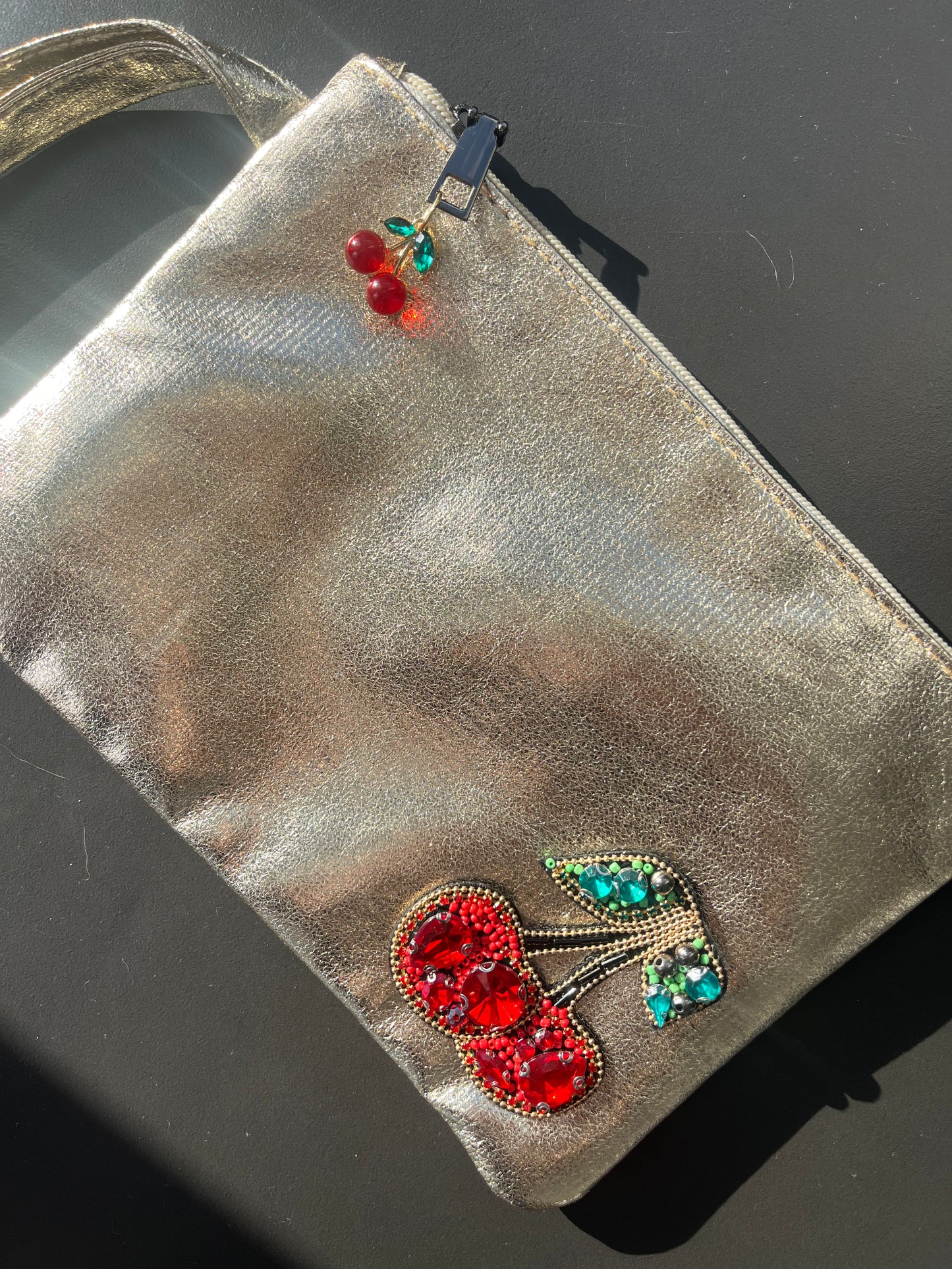 Gold Gem cherry clutch / pouch bag