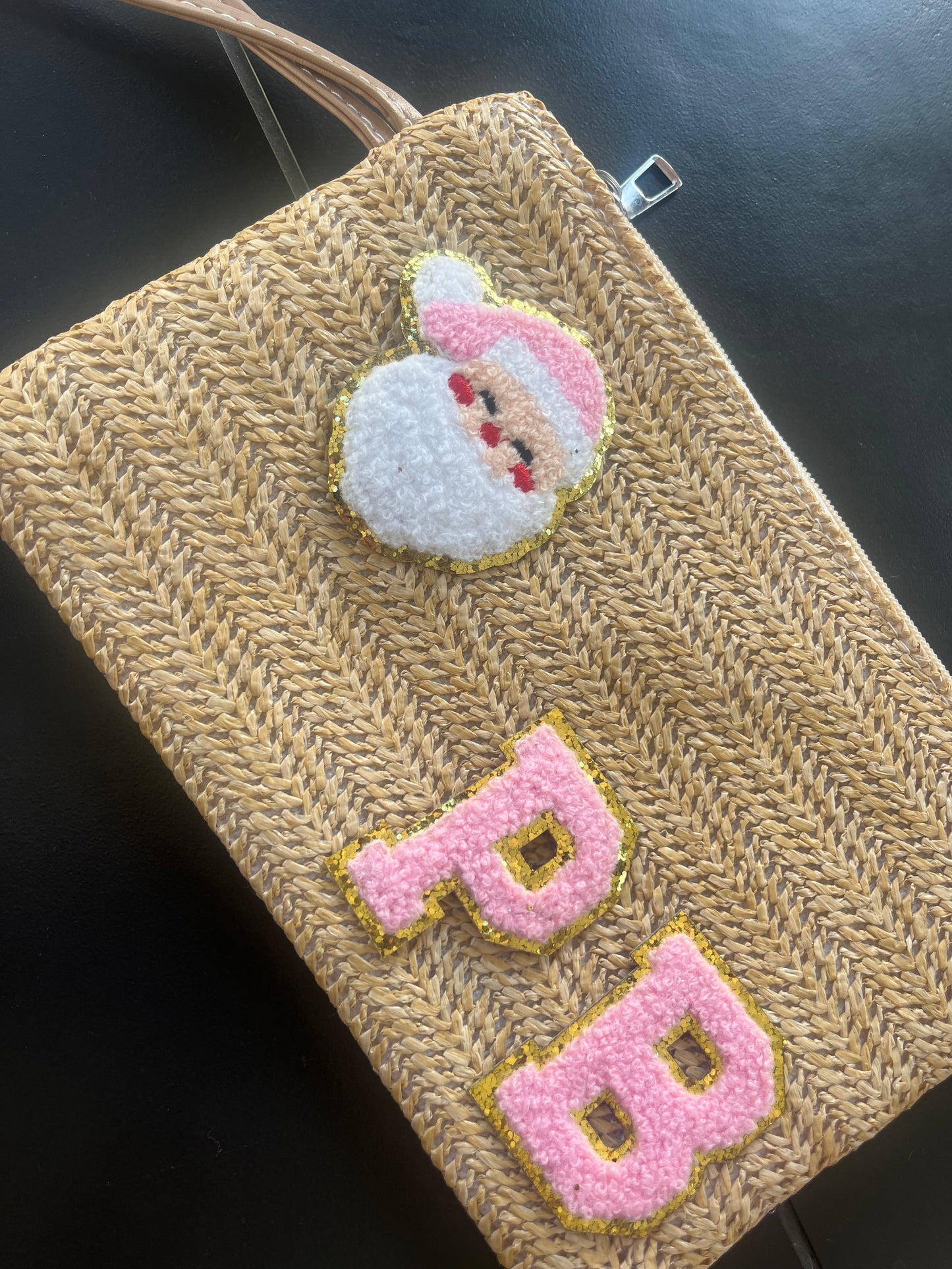 Christmas santa personalised clutch / pouch bag