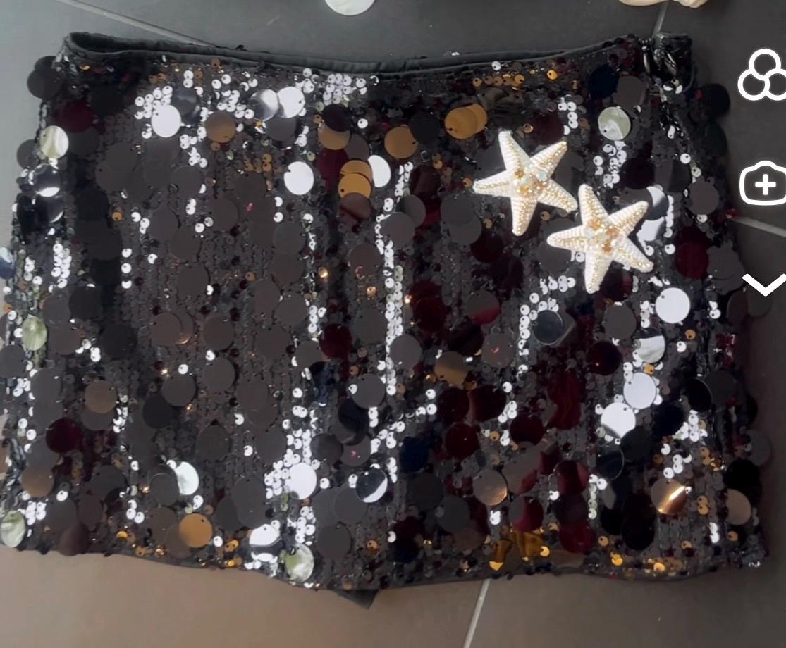 Black double cream starfish skort
