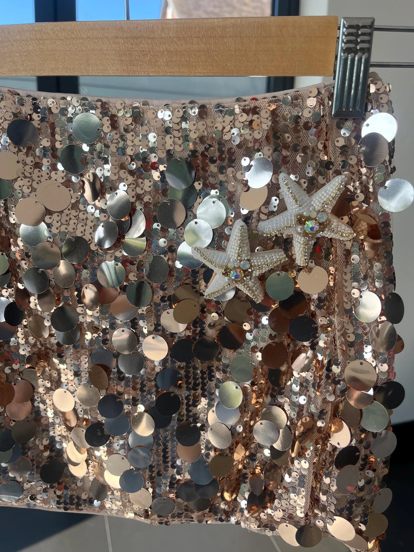 Gold double cream starfish Skirt