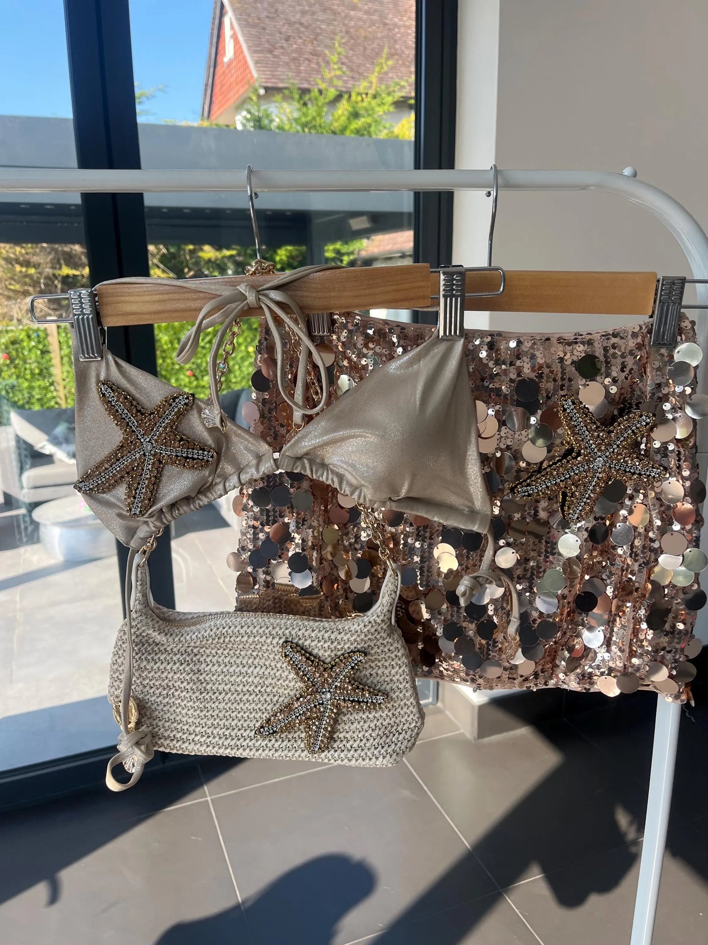 Gold starfish skirt