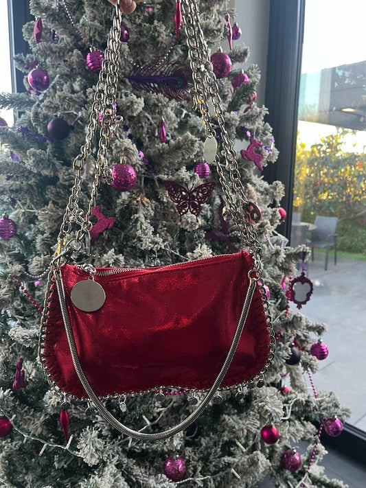 Red silver bag