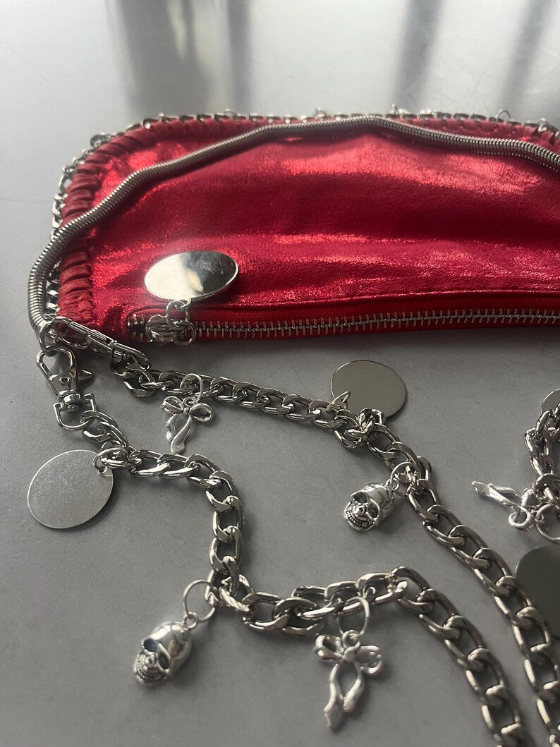 Red silver bag