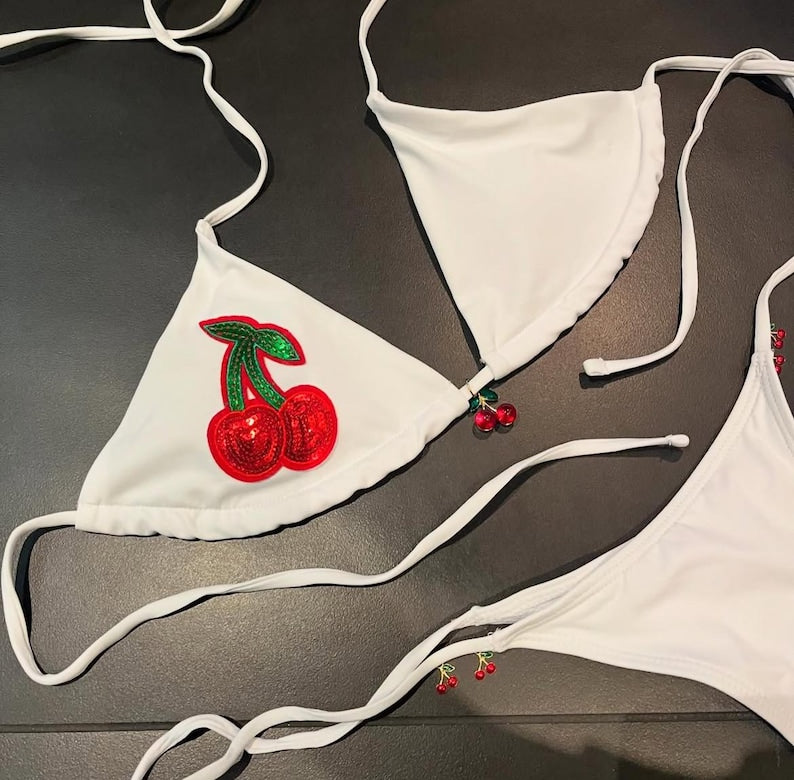 White sequin Cherry Bay bikini