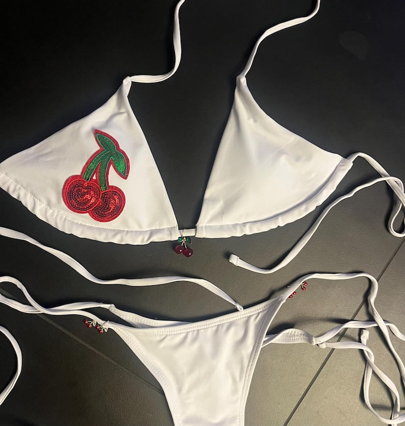 White sequin Cherry Bay bikini