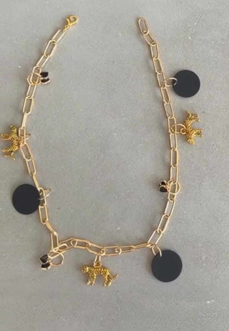 Leopard charm necklace