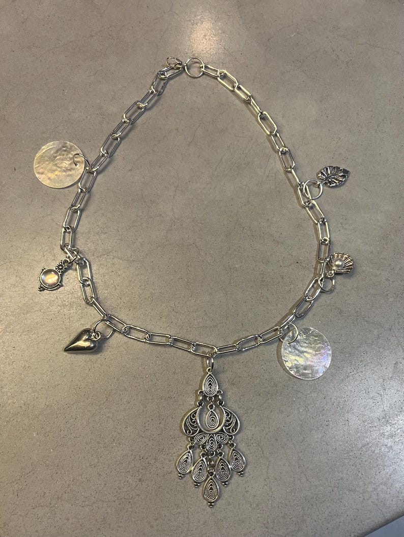 Silver dream charm necklace