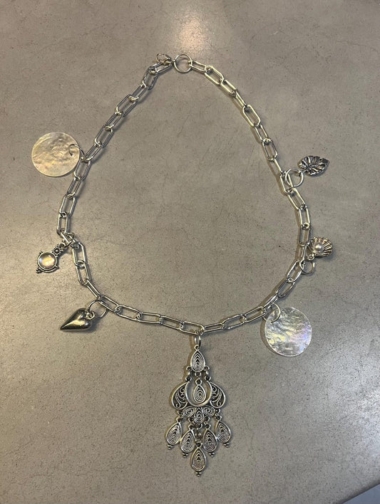 Silver dream charm necklace