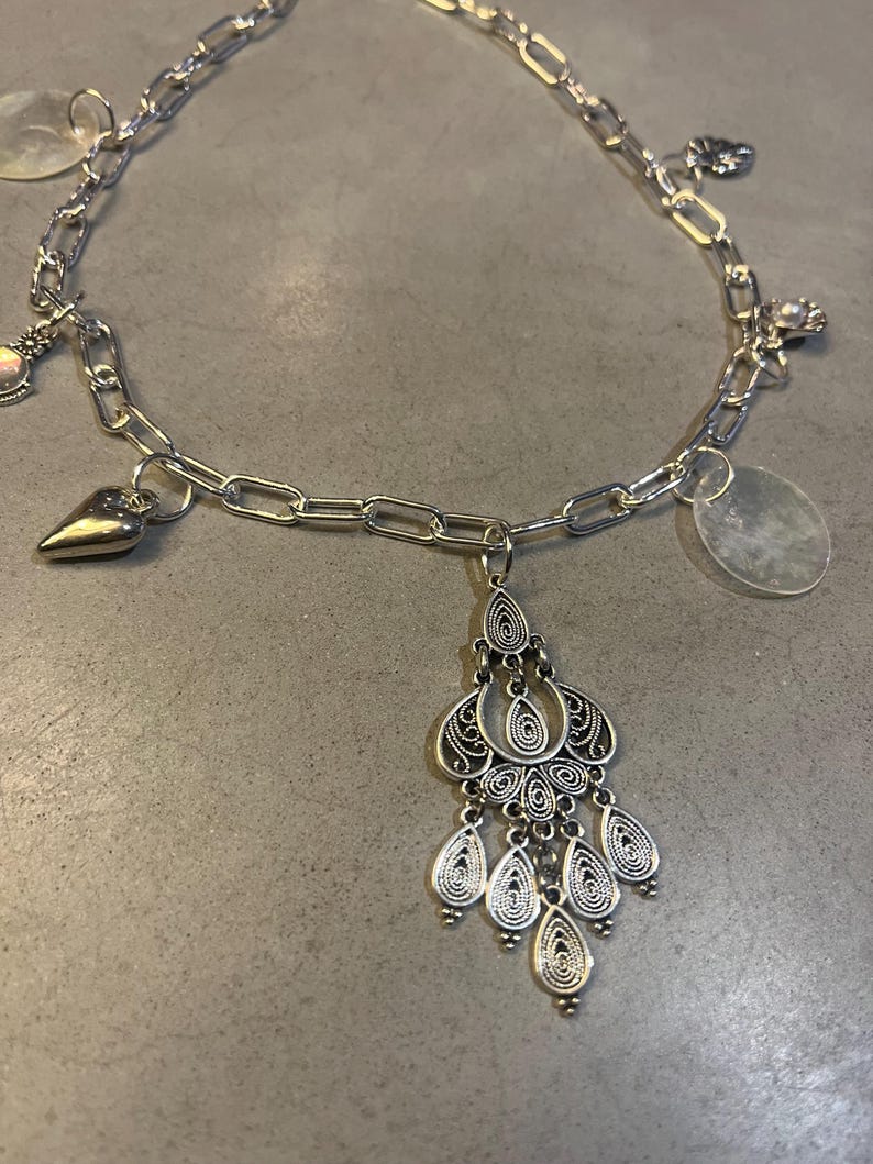 Silver dream charm necklace