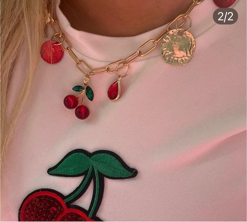 Cherry bay charm necklace