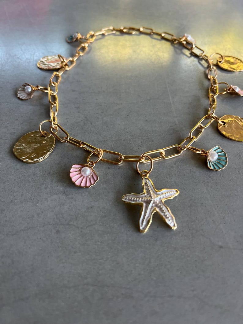 White Starfish charm necklace