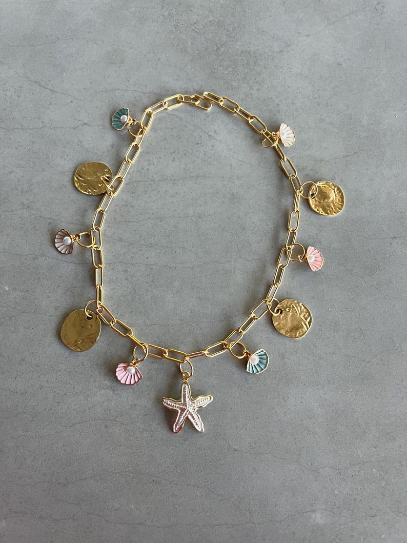 White Starfish charm necklace