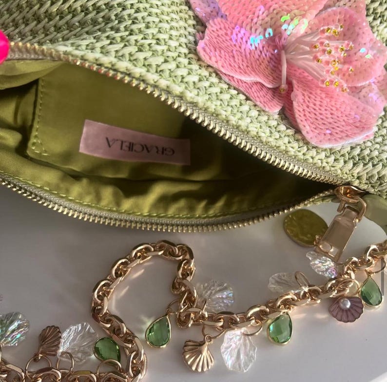Matcha / Pink Flora Bag