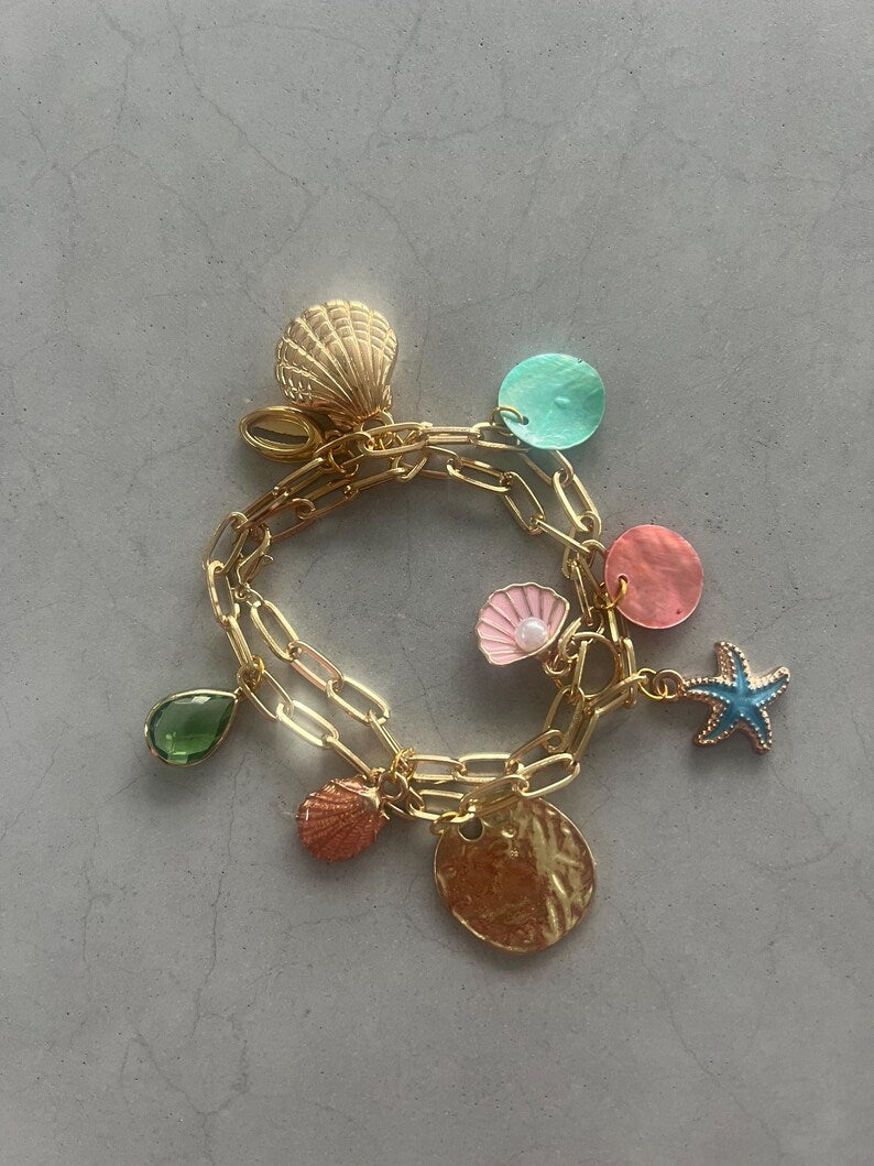Multi colour charm bracelet