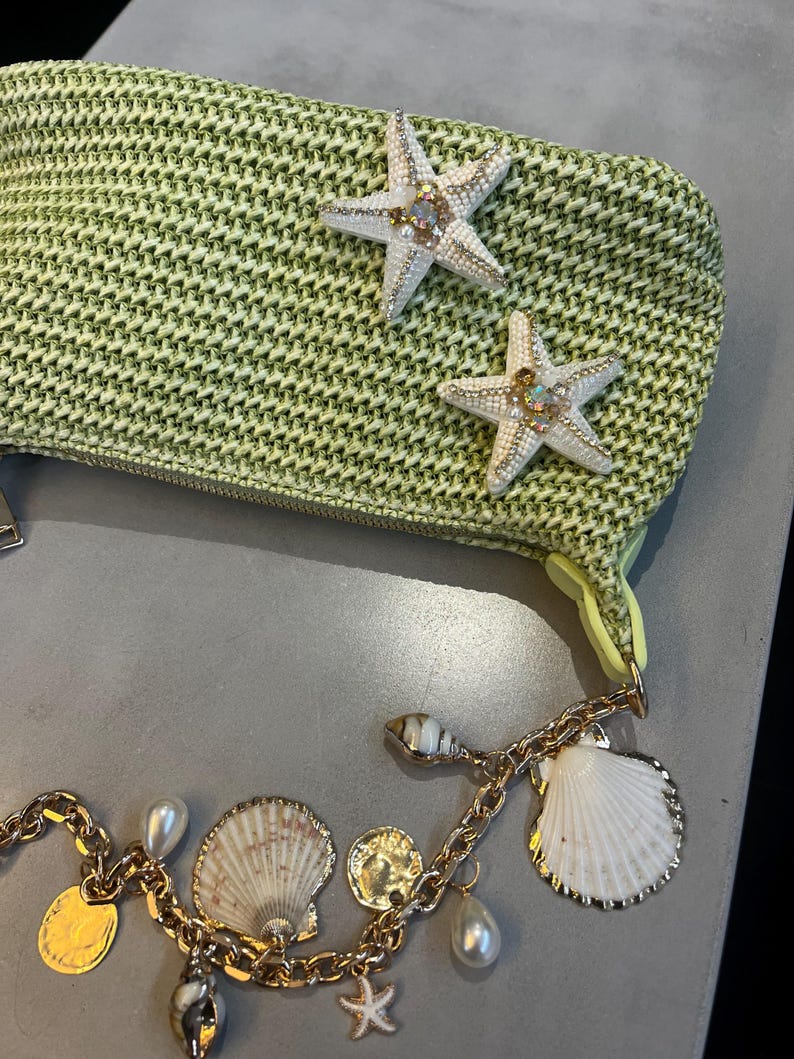 Matcha double cream starfish charm bag