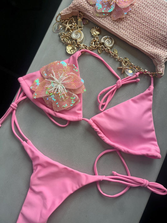 Pink flora bikini