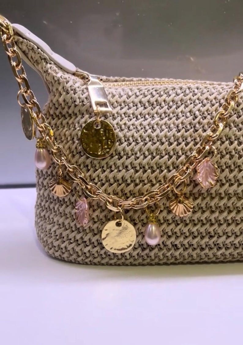 Beige / pink turtle bay bag