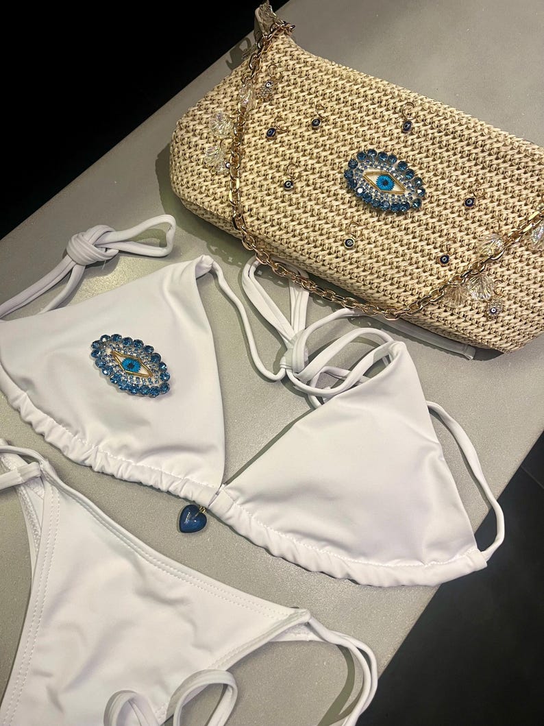 White evil eye bikini