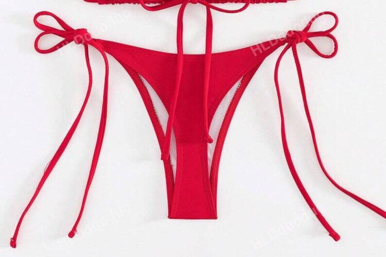 Red flora bikini