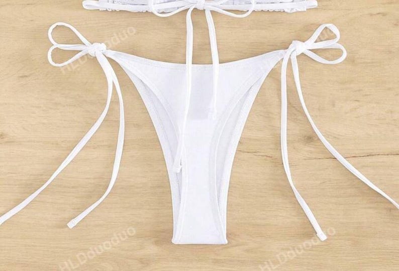 White / pink flora bikini