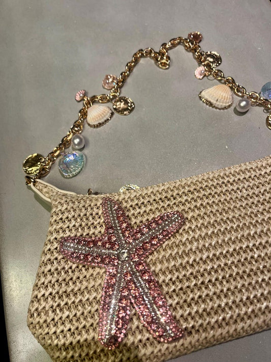 Beige / pink Gem starfish bag
