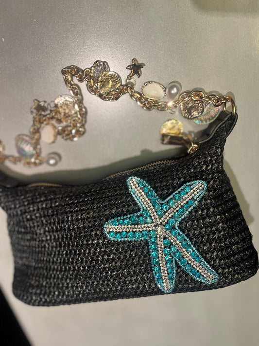 Black / blue Gem starfish bag