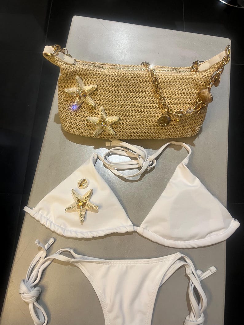 White cream starfish bikini