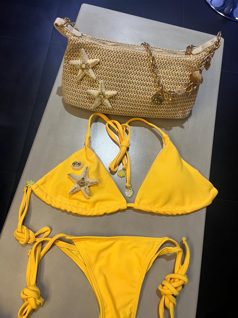 Yellow cream starfish bikini